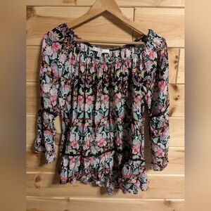Fever Small Boho Floral Multicolor Top Blouse